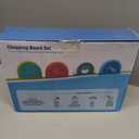 Plastic Cutting Board, Set of 4 with Storage Stand,Color Coded Food Icon with Holder,for Kitchen