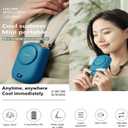 AOCOOLFAN Portable Neck Fan, Mini Small Personal Handheld Fan USB Rechargeable 3 Speed for Girls Boys Woman Eyelash Travel Home Office Outdoor (Blue)