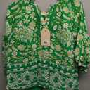 Women's Farmers Market 3/4-Sleeve Woven Top Medium