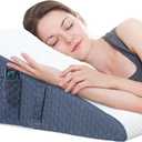 Wedge Pillow for Sleep, 10inch Bed Wedge Pillow for Headboard, Acid Reflux, Heartburn, GERD, Neck Pain, Cooling Memory Foam Top, Removable Washable Cover Triangle Pillow for Sleep (22*24*10in)