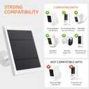 Solar Panel for Ring Camera, 2 Pack 4W Solar Charger Compatible with Rings Spotlight &All-New Stick Up Outdoor Cam Battery, 10ft Long Cable with USB-C to Ring Barrel Plug Adapter