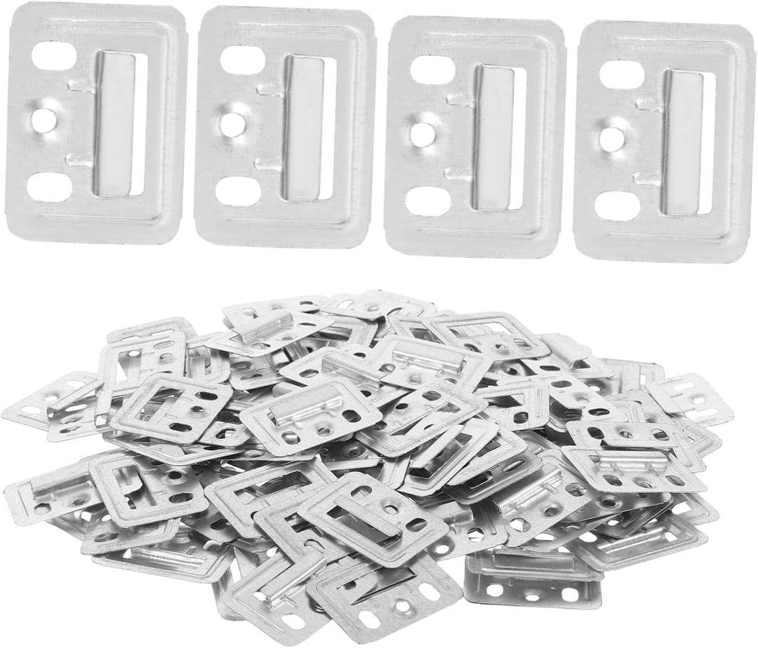 STOBOK 100pcs Metal Wall Panel Mounting Clips Wall Hanging Buckle for Integrated Furniture Panels Secure Grip for Types Easy Installation Clips STOBOK 100pcs Metal Wall Panel Mounting Clips Wall Hanging Buckle for Integrated Furniture Panels Secure Grip for Types Easy Installation Clips