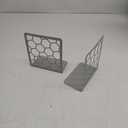 GEOMOD Geometric Honeycomb Gray Metal Bookends Decorative - Tall Sturdy Book Ends for Shelves - Modern Heavy Duty Bookend Stopper - Office or Home Book Shelf Book Holder - 6x3.25x6.25 Inches - 1 Pair