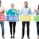 Mepase 4 Packs Halloween Contestant Show Costume 70s Group Costumes for Adults Showcase Your Price Board Outfit for Party