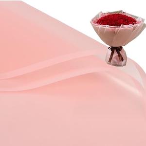 SET OF 2, 20 Pcs Pink border Flower Wrapping Paper,Waterproof Valentine's Day Bouquet Wrapping Paper 23x23Inch Used for DIY Crafts, Gift Packaging, Flower Shop Bouquet Packaging