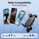 Motorcycle Phone Mount,with USB Charger (QC3.0/PD3.0 Fast Charging),Built-in Retractable Type-C Data Cable,with Motorcycles and Electric Bicycles,Compatible with All Phones from 4.7-6.8"