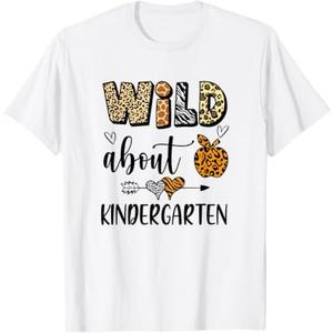 Wild About Kindergarten Back To School Student Teacher T-Shirt Large