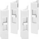 Biaungdo 2 Pairs Tilt Latch, Plastic Construction Window Tilt Latch Replacement, White Snap-in Latch Pairs Spring Loaded Window Latch Lock for Window Replacement Parts(Style A)