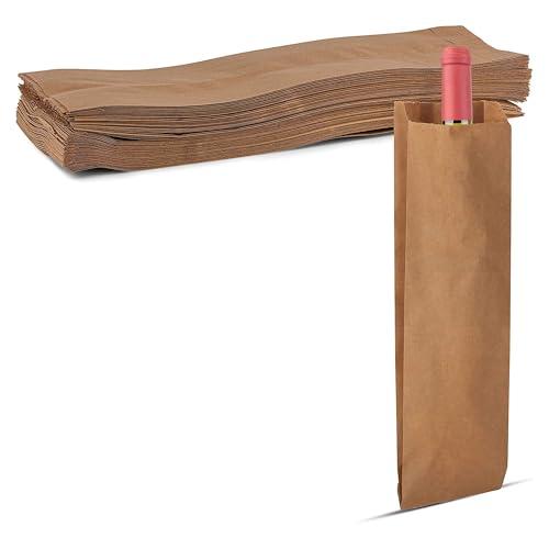 MT Products Brown Liquor Paper Bags Quart Size - 4.5" x 2.5" x 16" Great Used as a Liquor Bag or For Freshly Baked Goods - Case of 50