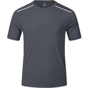 Yundobop Men's Athletic Workout T-Shirt Breathable Short Sleeve UPF 50+ Running Tee (L)