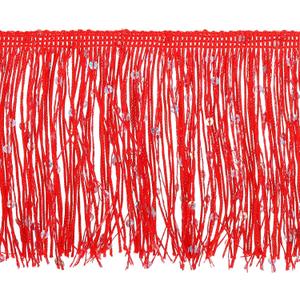uxcell 2 Yards of 10cm/4" Sequin Fringe Trim Sparkling DIY Fringe Tassel Trim Ribbon for Costume Clothes DIY Sewing Crafts Decoration, (5.9 ft/1.8m) Red