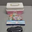 3 Layers Fishing Tackle Box 414 Pcs Fishing Lures Kit with Tackle Included, Pliers, Lip Gripper, Soft Baits, Hooks & Accessories Bait Lure Gear Gift for Beginners Women Men(Pink)