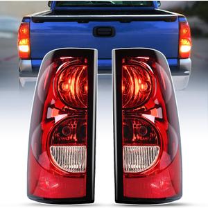 Nilight Taillight Assembly Compatible with 2003 2004 2005 2006 Chevy Silverado 1500 1500HD 2500 2500HD 3500 2007 Chevrolet Classic OE Style Taillight Rear Lamp Driver and Passenger Side w/Bulbs