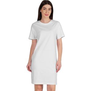 Womens Plain Shift Dress Short Sleeve Regular Fit Cotton Jersey Tshirt Dress, Size S