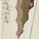 Brooke Embroidered Floral Quilted Bedspread, Lightweight Breathable All Seasons Bedding, King Size, Cream/Burgundy/Green