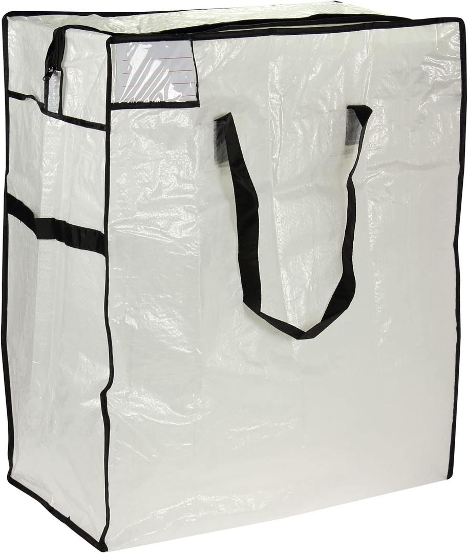 Household Essentials Medium Storage Bag, Clear Polyethylene with Black Trim Medium (22"L x 12"W x 26"H)