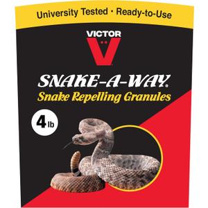 Victor VP364B Snake-A-Way Outdoor Snake Repelling Granules 4lbs, Snake Repellent for Yards, Use Against Poisonous & Non-Poisonous Species, Protects .5 Acres