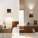 Wall Sconces Set of 2 Matte Black Vanity Lights for Bathroom, Modern Wall Light Fixtures Sconce Lights Indoor with Clear Glass Farmhouse Wall Mount Lamp for Bedroom Mirror Living Room Hallway E26 Base