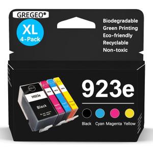 923XL 923e 923 Ink Cartridges Combo Pack Replacement for HP 923XL Black and 923 Color Combo Pack for HP OfficeJet Pro 8135e 8130e 8139e 8138e 8122e 8120 8124e 8125e 8130 8132e 8134e Printer(with Chip)