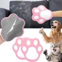 Mity rain 2PCS Pet Hair Removal Glove, Reusable Magical Brush Pet Hair for Cats & Dogs, Electrostatic Pet Hair Remover for Laundry, Carpet, Furniture, Car, Bedding, Easy Cleaning & Grooming Tool Pink