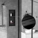 Qeke Stainless Steel Shower Niche 12" X 29", No Tile Needed Wall Niche Three-Tier, Recessed Shower Shelf for Bathroom Storage, Matte Black