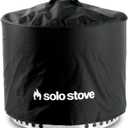 Solo Stove Bonfire Shelter - Weather-Resistant Round Cover for Solo Stove Bonfire Fire Pit and Accessories - PVC-Coated Polyester with Aluminum Reinforcement - Waterproof Year-Round Protection (Black)