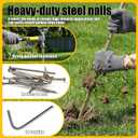 Pelopy 8 Pack 30 Inch Long Rebar Stakes 9/16 Inch Diameter Heavy Duty Galvanized Steel Ground Anchors with Chisel Point Ends Ground Stake for Speed Bumps Wheel Stop Tent Concrete Plant Support