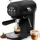 Espresso Machine with Steam Milk Frother Semi Automatic 20 Bar Compact Black with Toggle Switch for home Cafetera Espresso, Latte, Cappuccino, Americano, Macchiato