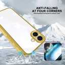 3 x for iPhone 16 Plus Case Clear,Thin Soft Protective CoverShockproof Military-Grade Protection Anti-Scratch Gold