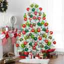40PCS 2.36" Christmas Balls Ornaments, Plastic Christmas Tree Ornaments, Holiday Baubles, Hanging Decorations for Xmas Trees Holiday Party, Red Green Baubles