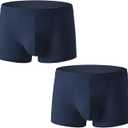 Boxer Briefs Men 2 Pack Men's Underwear Mid Waist Cotton Comfortable Solid Color Boxer Pants Size M