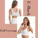 Front Closure Bras for Odler Women Gathering Plush Size Bras Thin Cup Wireless Bras Full Coverage T-Shirt Bralettes (XXXL)