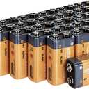 Amazon Basics 192-Count 9V Long-Lasting All-Purpose Alkaline Batteries for Smoke Detector, 5-Year Shelf Life (8 Packs of 24)