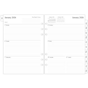 newestor 2026 Weekly & Monthly Planner Refill for A5 Ring Binder, Jan 2026 to Dec 2026, 5-3/4" x 8-1/4", 6-Hole Punched (Two Page Per Week)