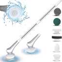 Electric Spin Scrubber Cordless, Power Electric Scrubber with Long Handle, Adjustable Extension Handle, Adjustable Cleaning Brush with 6 Brush Heads for Bathroom, Kitchen Cleaning