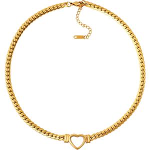Sacina Heart Choker, Stainless Steel Necklace, Choker Necklaces for Women, Chunky Heart Necklace, Valentine Gift, Christmas Jewelry Gift