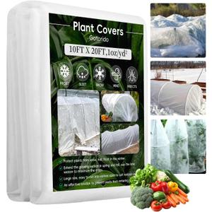 Plant Covers Freeze Protection, 10 ft x 20 ft 1.0 oz/yd Reusable Frost Protection Floating Row Cover, Frost Blankets for Plants, Frost Cloth for Cold Weather Snow, Winter Frost Pests Protection