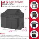 Unicook Grill Cover 60 Inch for Outdoor Grill, Heavy Duty Waterproof BBQ Cover with Side Handles and Air Vents, Weather Resistant, Compatible with Weber Charbroil Nexgrill Kenmore Gas BBQs, Black