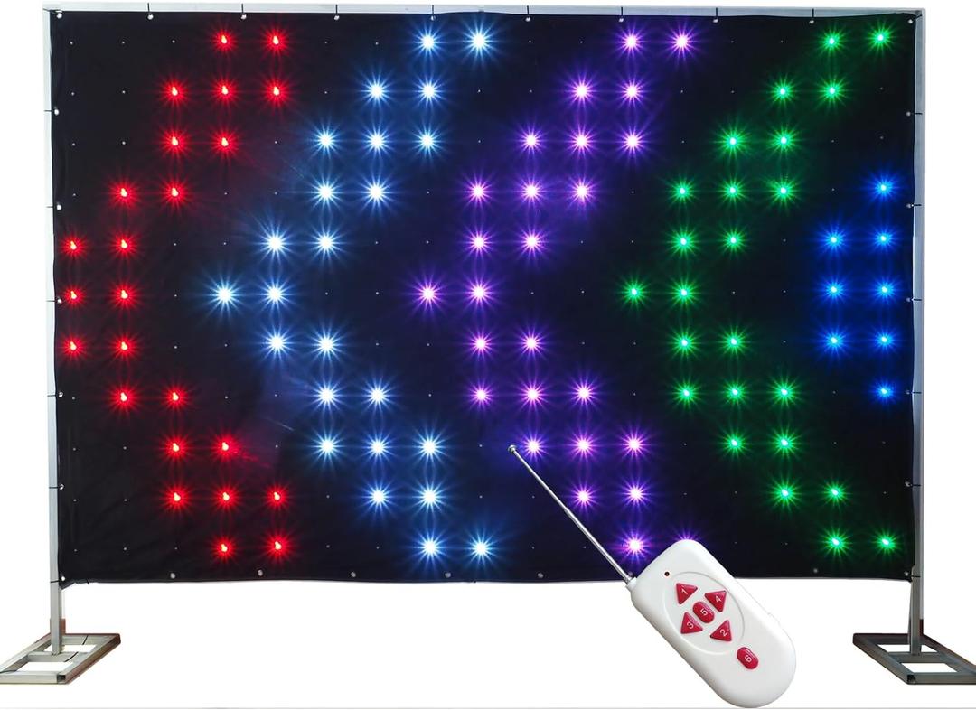 LED Vision Curtain LED Pixel Light P18 2x3M DMX512 for Mobile DJ Band Club Wedding Stage Backdrop