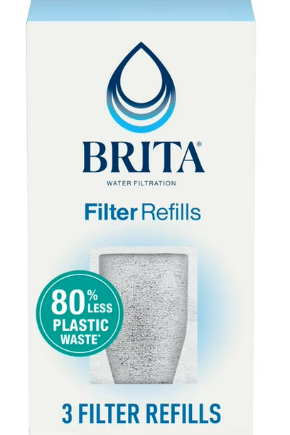 Brita Water Filtration Filter Refills, Compatible with Brita Refillable Filter Pitchers (3 Pack)