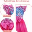 LQSZ Toddler Girls Tutu Dresses Flutter Sleeve Fluffy Party Tulle Dress for Girls 3-12 Years (Pink)