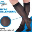 (3 Pairs - Closed Toe) Plus Size Compression Stockings for Women 15-20mmHg - Womens Sheer Compression Knee High with Wide Calf for Diabetic, Lymphedema, Swelling - Black, 5X-Large - A101BL8-3