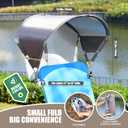 Universal Wind-Resistant Chair Umbrella Canopy, Foldable Portable UPF 50+ Sun Shade Attachment with Adjustable Clamp, Fits Most Beach, Camping, Lawn, Sports, Tanning, Zero Gravity Chairs & Wheelchairs