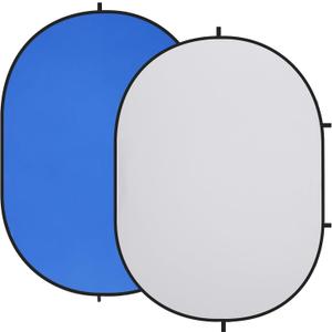 Kate 5x6.5ft(1.5x2m) Collapsible Backdrop Blue Grey Twist Flex Folding Pop up Backgrounds for Photoshoot, Headshots Photo, Video Calls