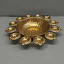 Diya Shape Decorative Urli Bowl for Home Metal Handcrafted for Floating Flowers and Tea Light Candles Home ,Office and Table Decor| Diwali Decoration Items ( 14 Inches), Gold