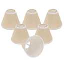 Wellmet Small Lamp Shade,ONLY for Candle Bulbs,Clip-on Drum Lamp Shades,Set of 6, 3" X 6" X 5", Linen
