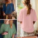 4 Pack Women's Oversized T Shirts Short Sleeve Cotton Crewneck Baggy Workout Tops Loose Fit Summer Basic Tees (M)