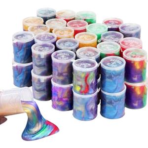 48 Pack Barrel of Slime - Galaxy Sludgy Gooey Fidget Kit for Sensory Party Favor Gifts Slime Stress Relief Toy Scented Sludge Toy for Kids