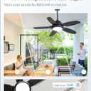 Fanbulous 42 Inch Waterproof Outdoor Ceiling Fan with Lights and Remote,IP65 Hanging Gazebo Fan with 3CCT 6-Speed DC Motor,Black Wet Rated Plug in Ceiling Fan with Cord for Patios Porch Pergola