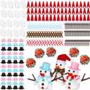 Barydat 48 Pack Snowman Craft Kit Christmas DIY Build Snowman Decorating Kit Modeling Clay Hats Buttons Scarfs Foam Balls Craft Supplies for Home Xmas Party